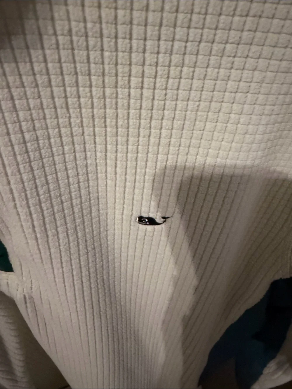 Vineyard Vines White Quarter-Zip Waffle Knit Pullover men's large